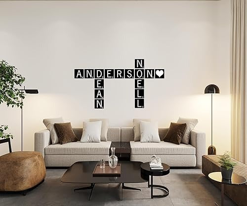 Metal Scrabble Tiles Black 6"x6" | Black & White
