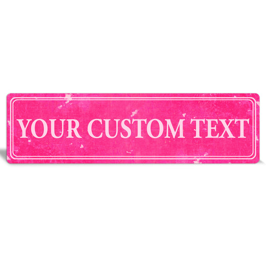 Custom Metal Sign | Dark Pink Rustic Double Frame - The Sign Shoppe