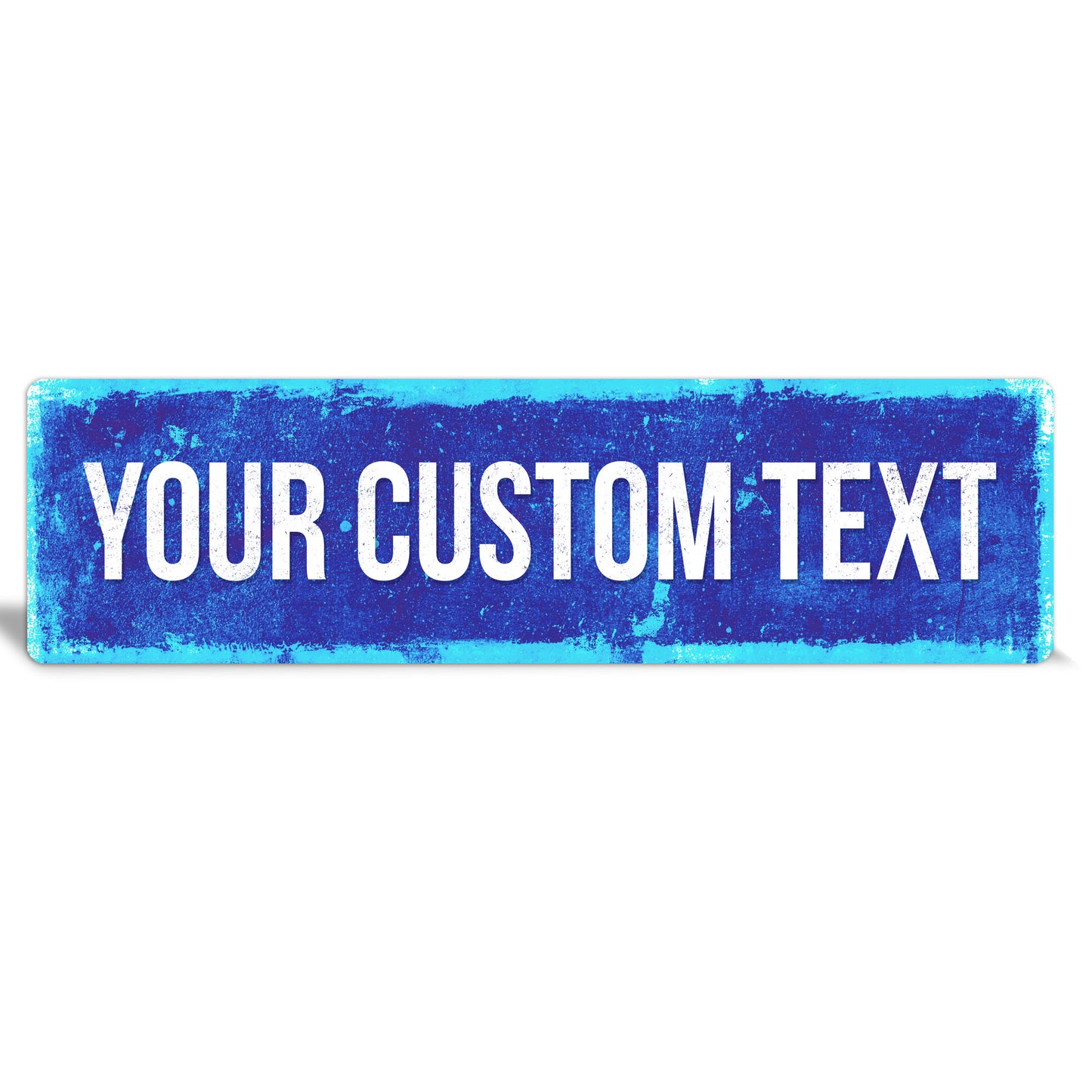 Custom Metal Sign | Sandy Vibrant Blue Multi - The Sign Shoppe 
