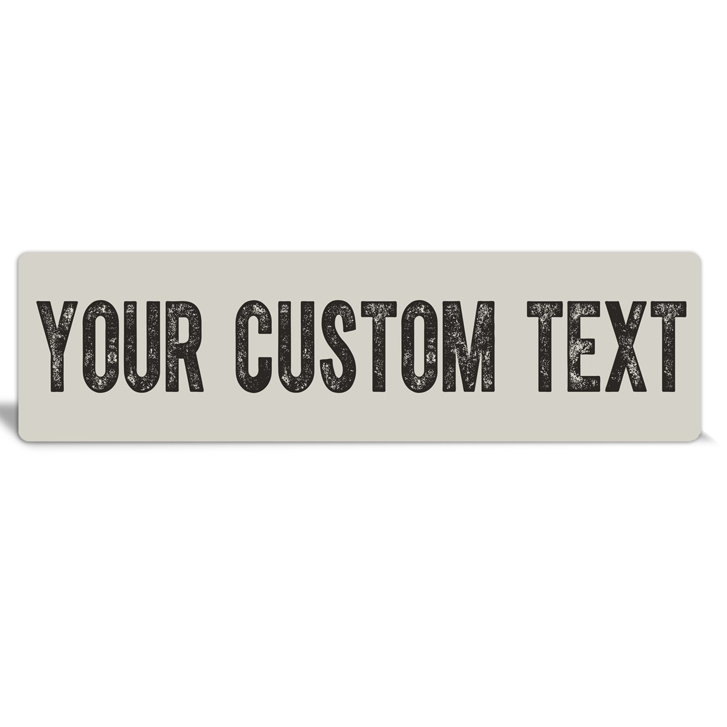 Custom Metal Sign | Solid Beige + Black Text - The Sign Shoppe