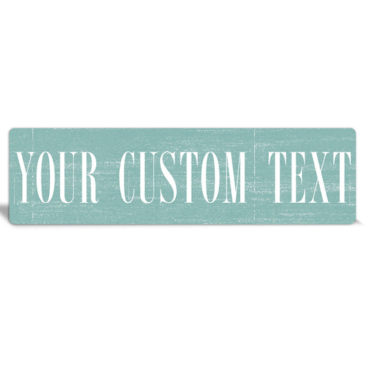 Custom Metal Sign | Brushed Light Blue - The Sign Shoppe