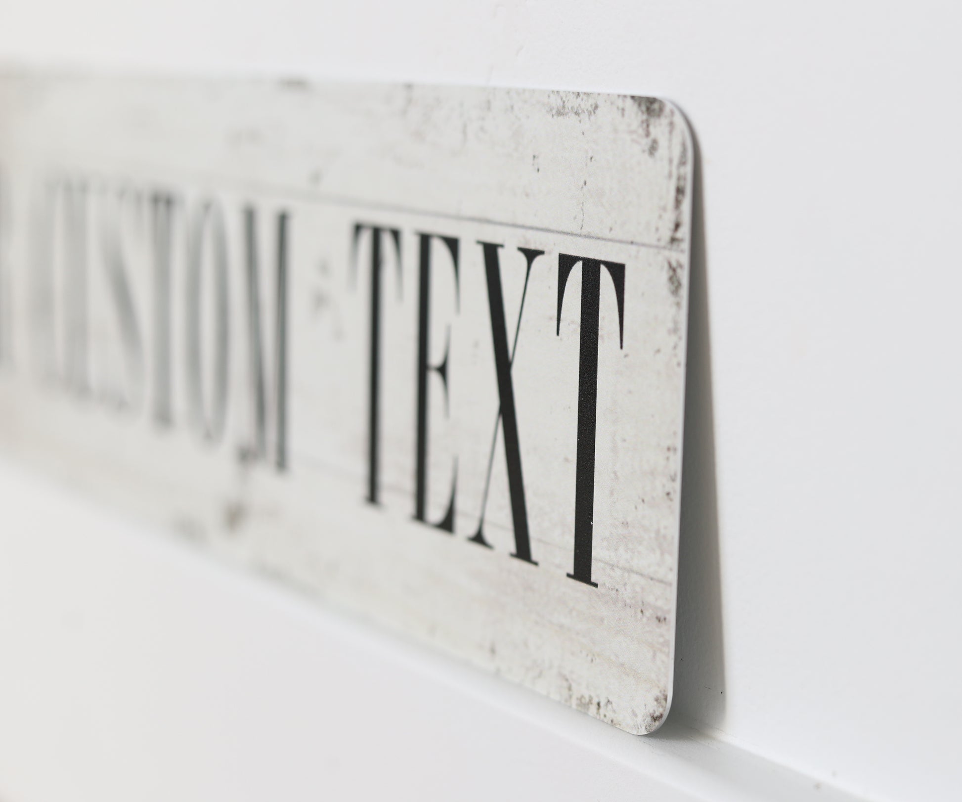 Custom Metal Sign | Faux White Wood With Edging - The Sign Shoppe