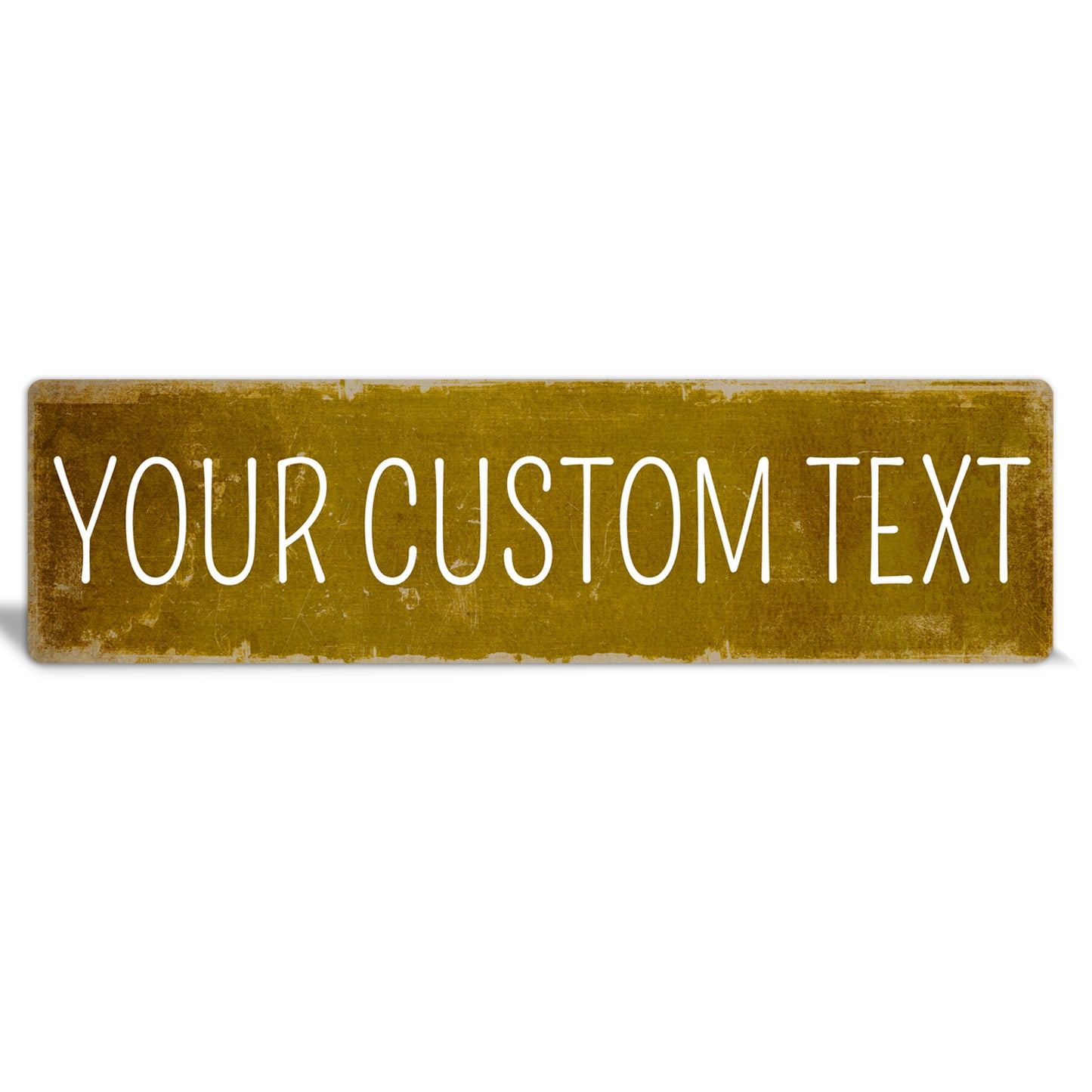 Custom Metal Sign | Yellow Mustard Grunge - The Sign Shoppe