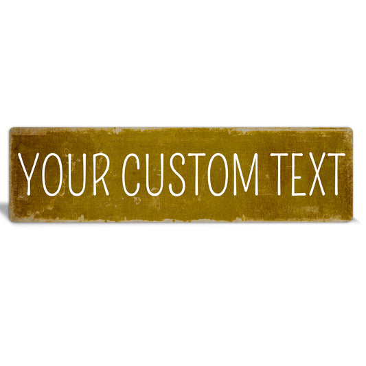 Custom Metal Sign | Yellow Mustard Grunge - The Sign Shoppe