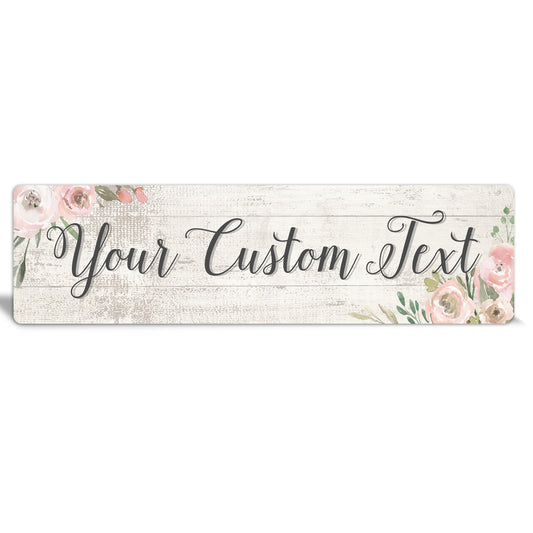 Custom Metal Sign | Pink Floral Corner - The Sign Shoppe