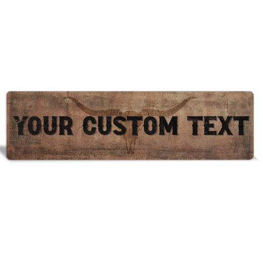 Custom Metal Sign | Western Longhorn - The Sign Shoppe