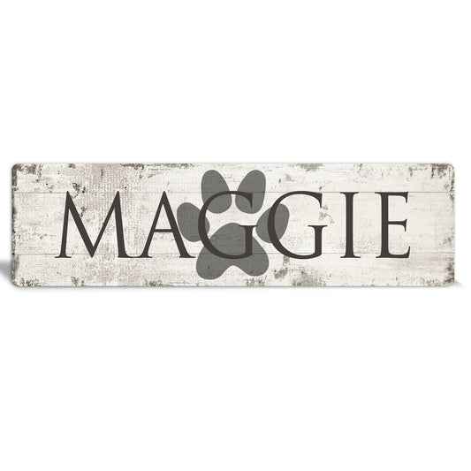 Custom Metal Sign | Custom Dog Paw Name Sign - The Sign Shoppe