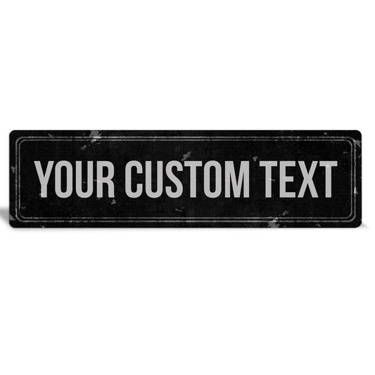 Custom Metal Sign | Black Rustic Double Frame - The Sign Shoppe