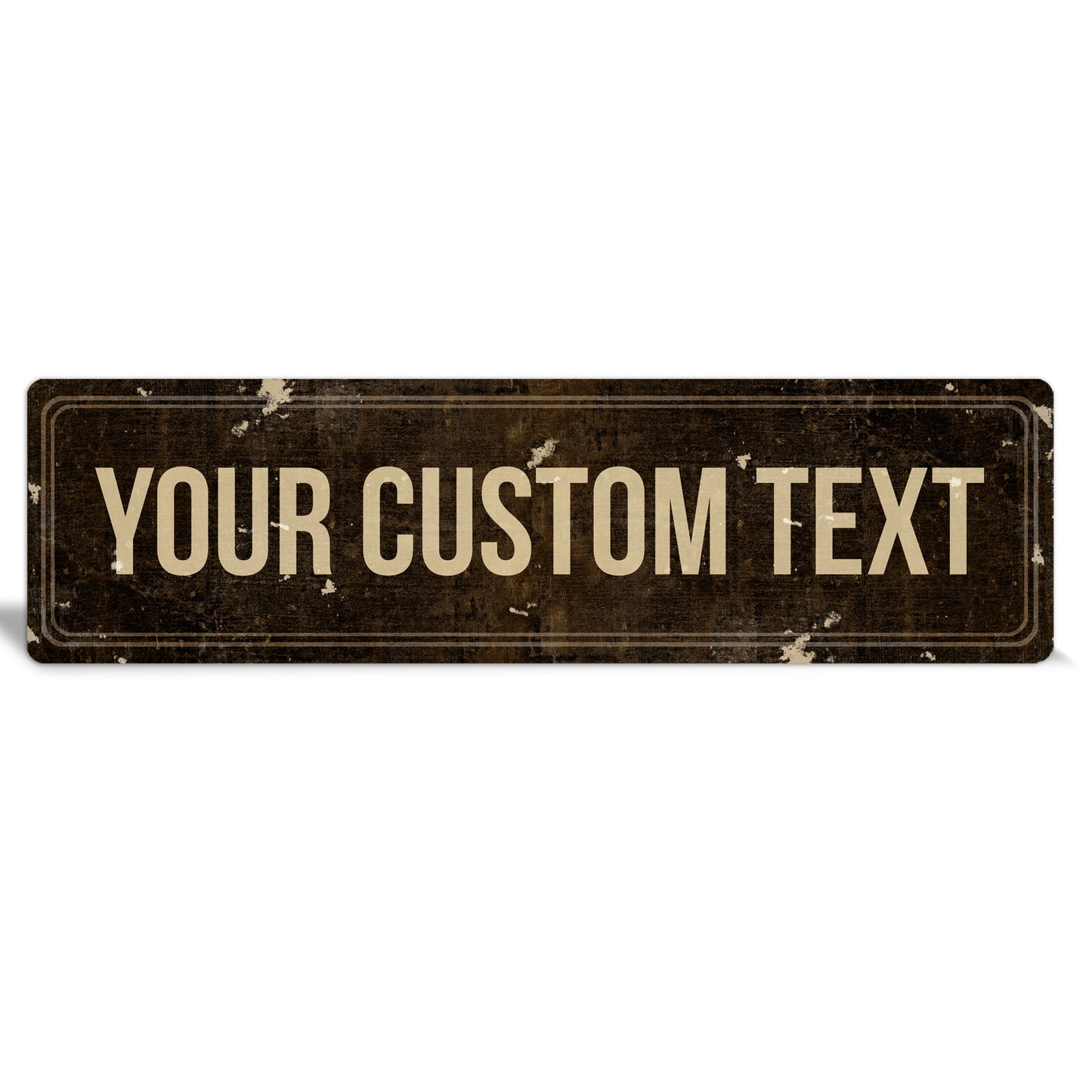 Custom Metal Sign | Brown Rustic Double Frame - The Sign Shoppe
