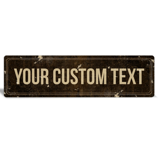 Custom Metal Sign | Brown Rustic Double Frame - The Sign Shoppe