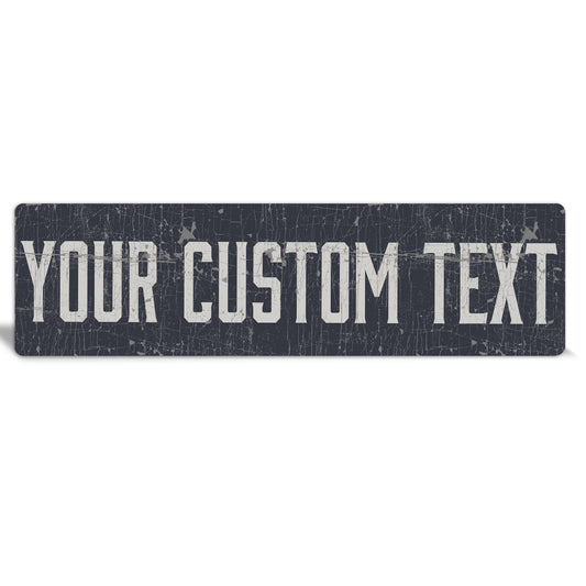 Custom Metal Sign | Grey Crackle - The Sign Shoppe