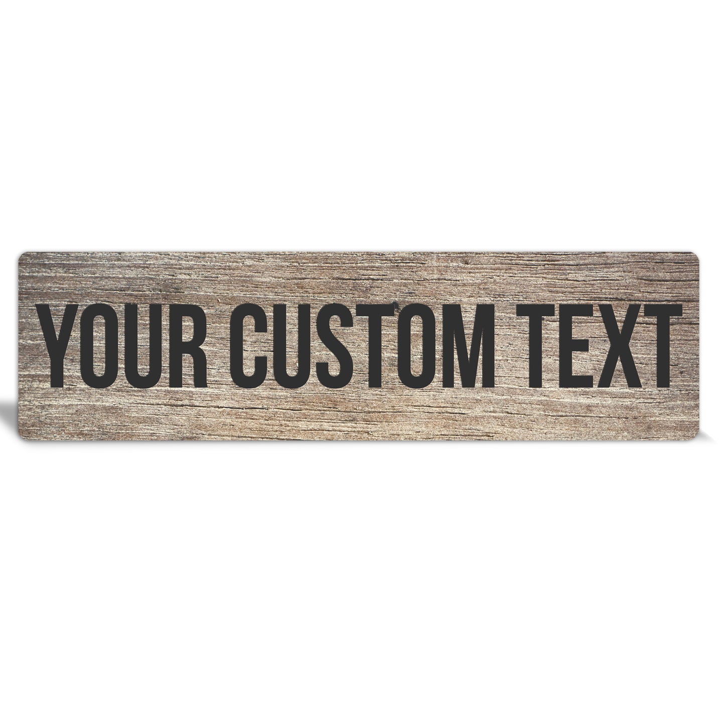 Custom Metal Sign | Faux Tan Wood - The Sign Shoppe