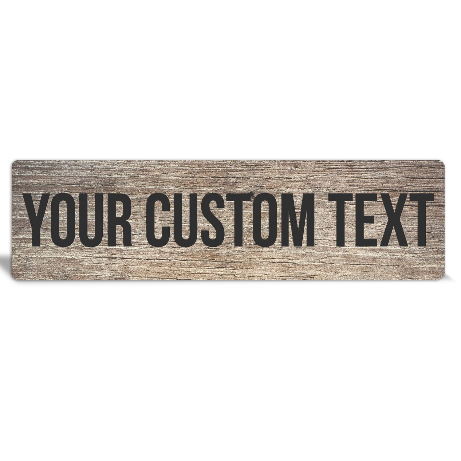 Custom Metal Sign | Faux Tan Wood - The Sign Shoppe