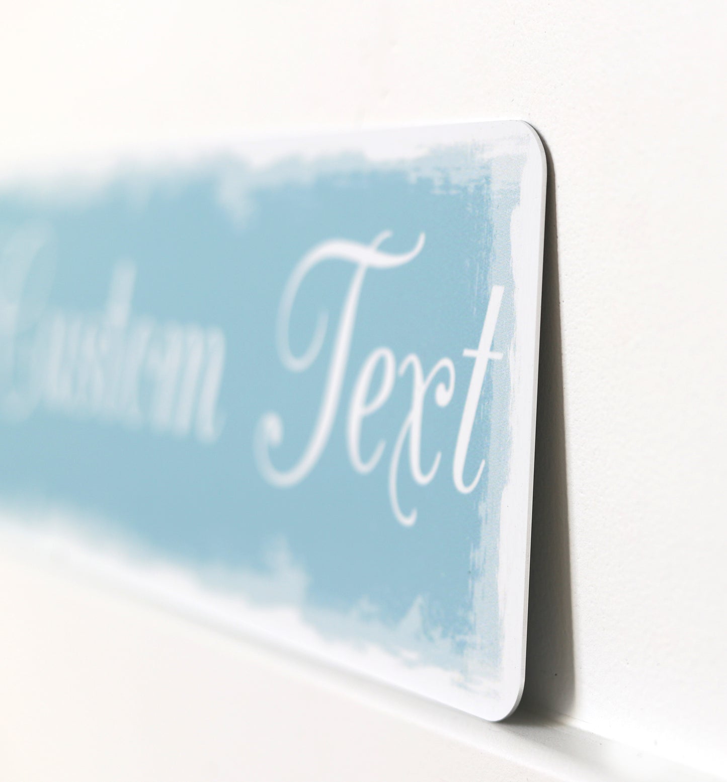 Custom Metal Sign | Light Blue + White Edge - The Sign Shoppe
