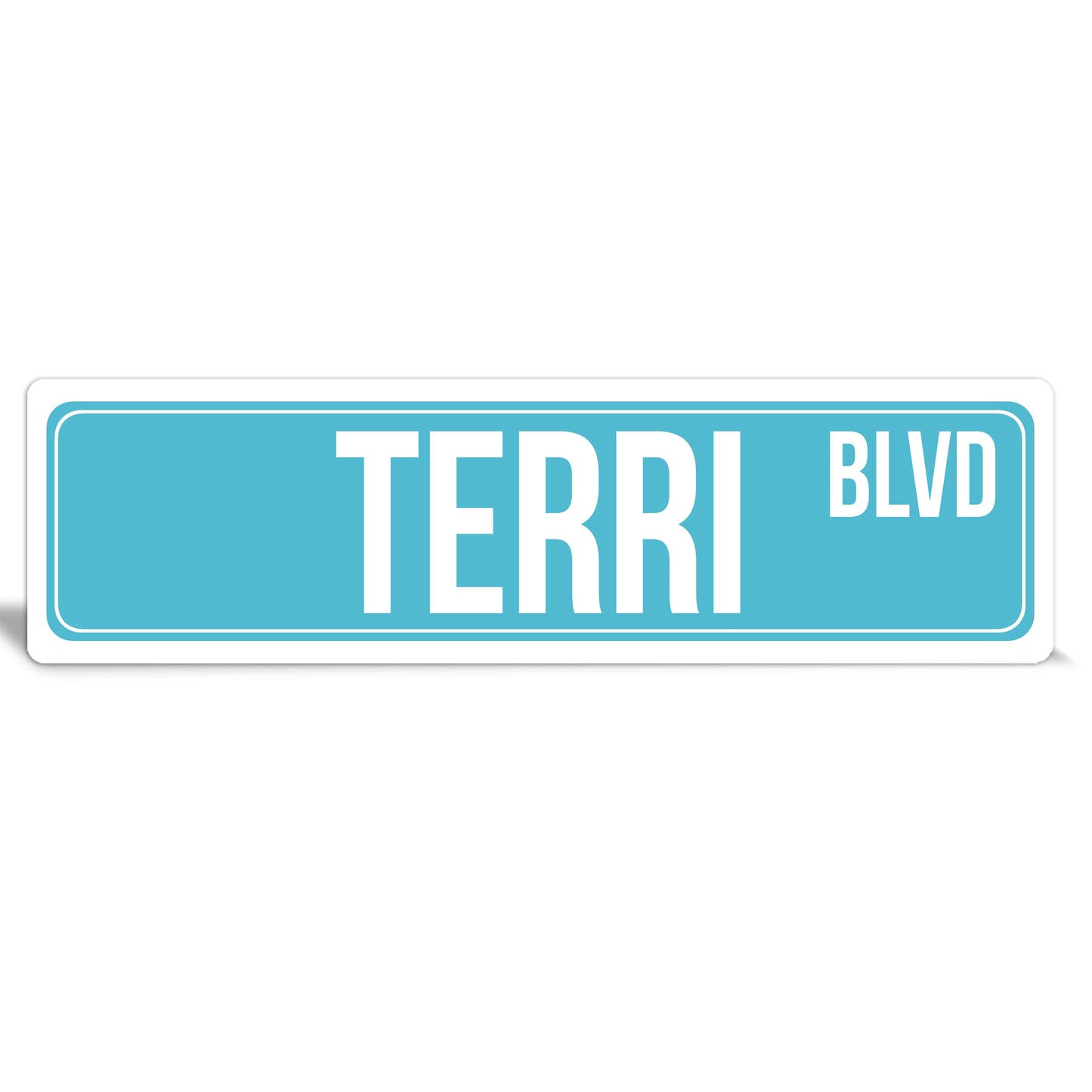 Custom Metal Sign | Light Blue Street Style - The Sign Shoppe