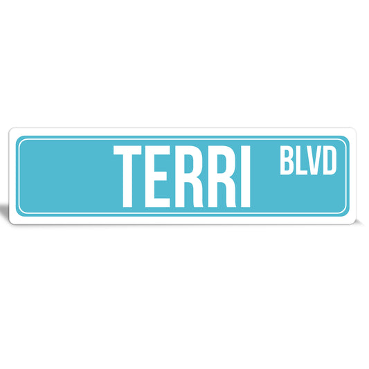 Custom Metal Sign | Light Blue Street Style - The Sign Shoppe