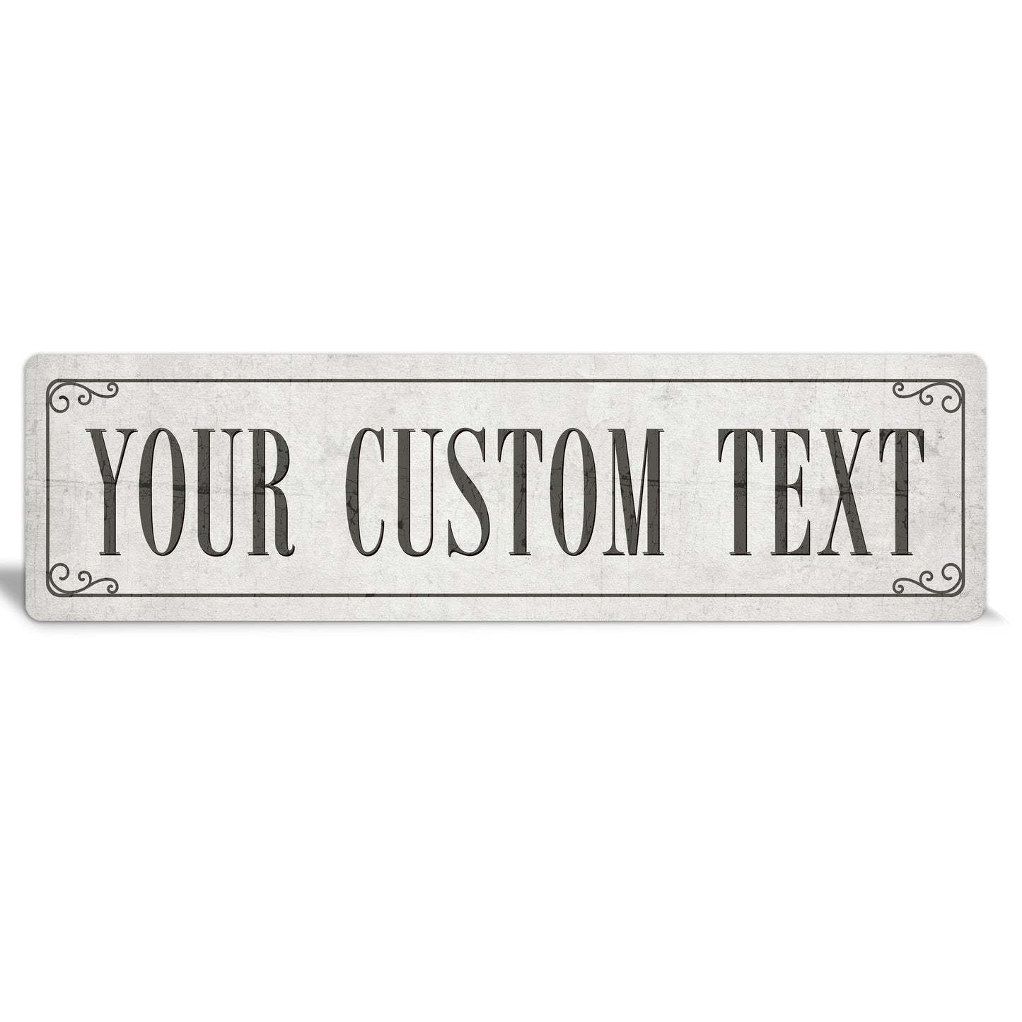 Custom Metal Sign | Beige Swirl Border - The Sign Shoppe