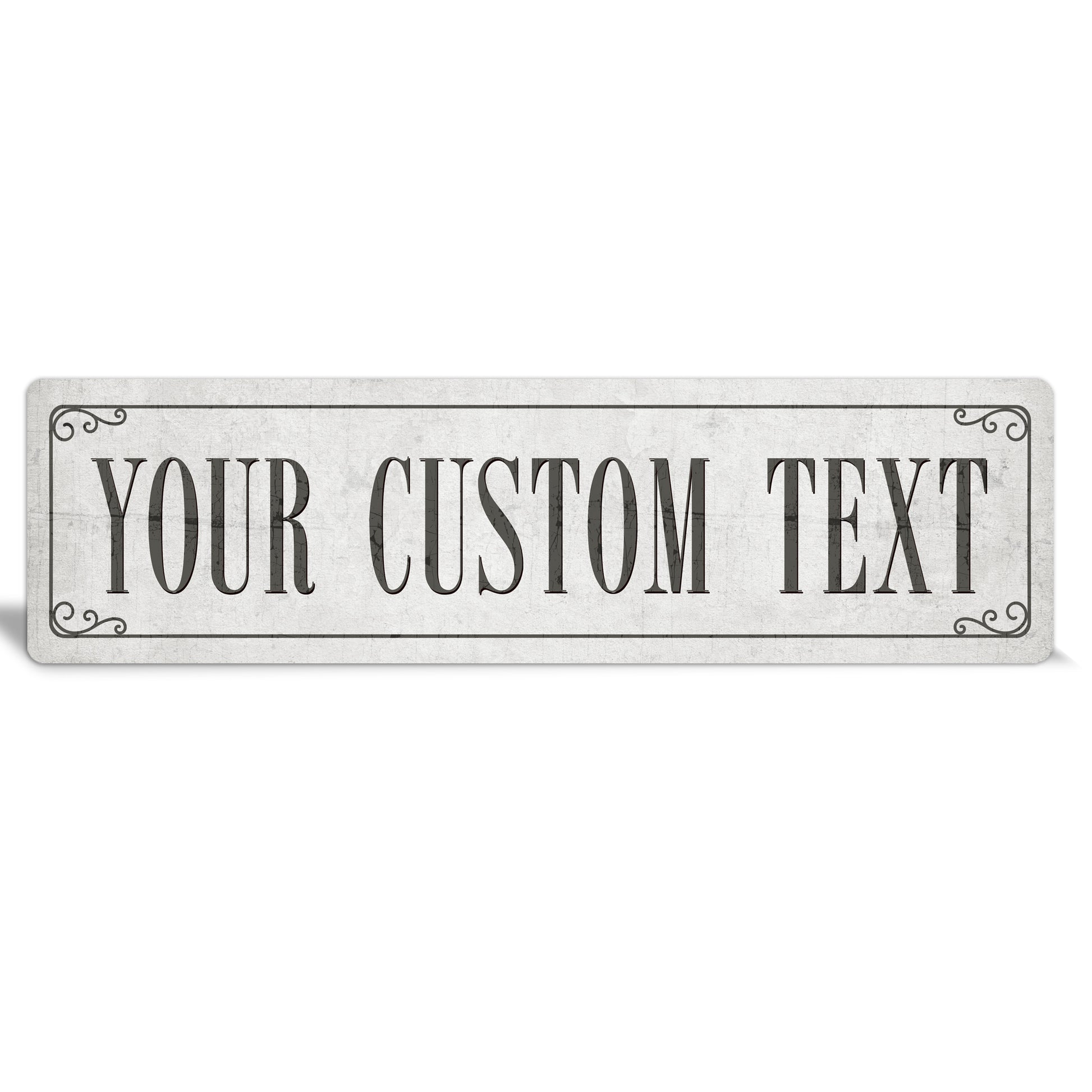 Custom Metal Sign | Beige Swirl Border - The Sign Shoppe