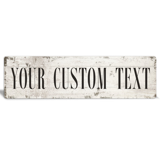 Custom Metal Sign | Faux White Wood With Edging - The Sign Shoppe