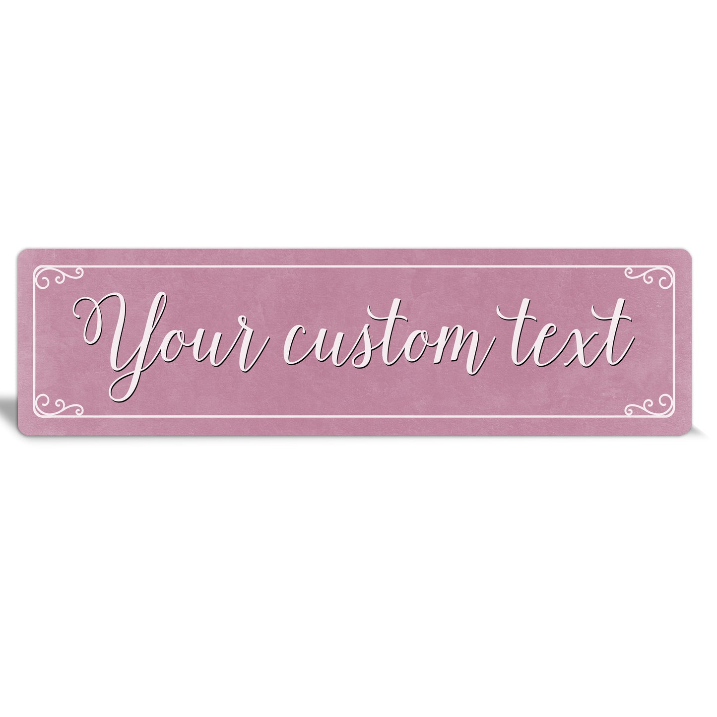 Custom Metal Sign | Pink Swirl Border - The Sign Shoppe