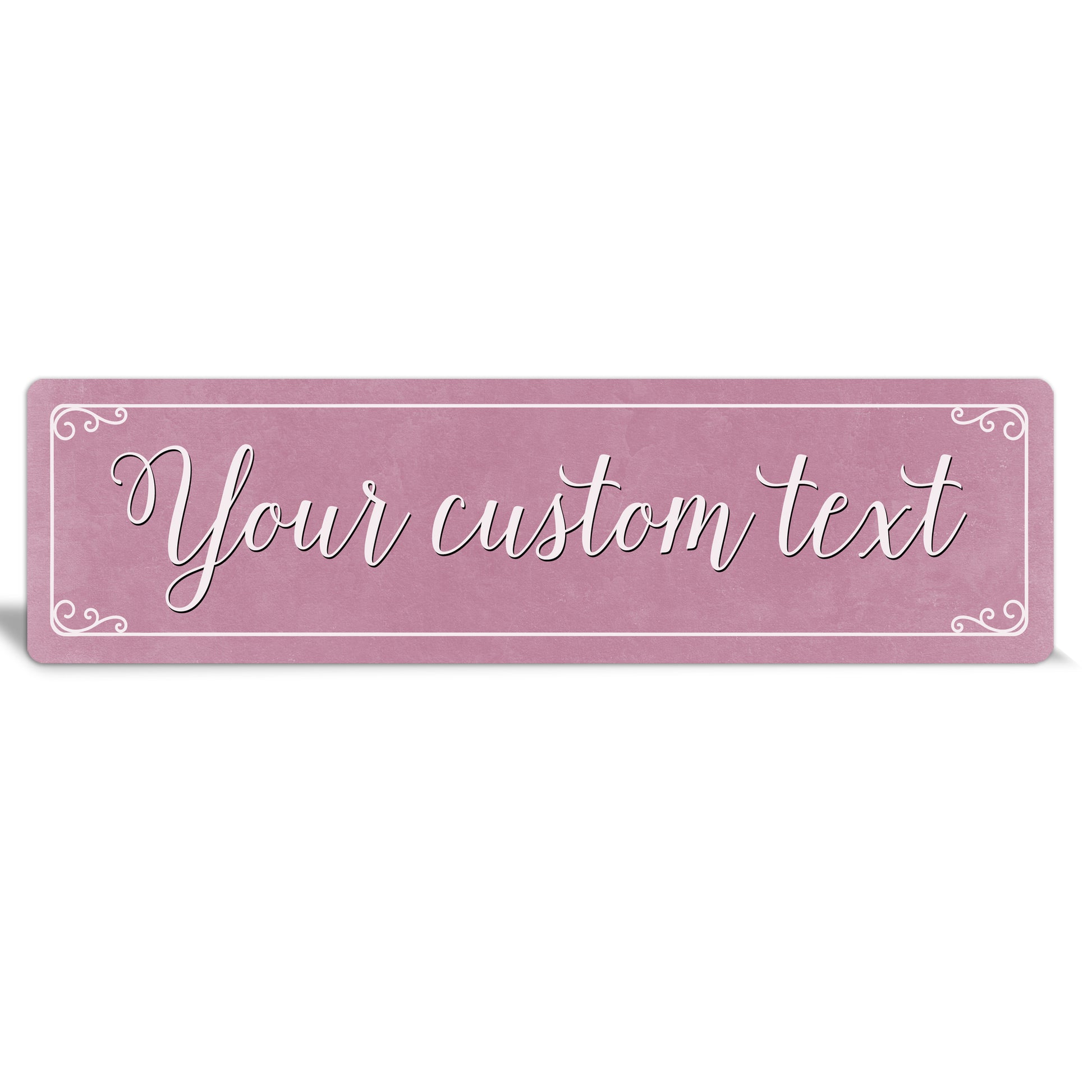 Custom Metal Sign | Pink Swirl Border - The Sign Shoppe