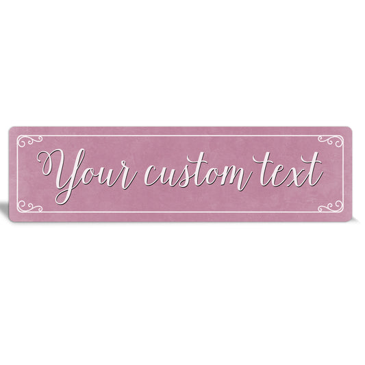 Custom Metal Sign | Pink Swirl Border - The Sign Shoppe 