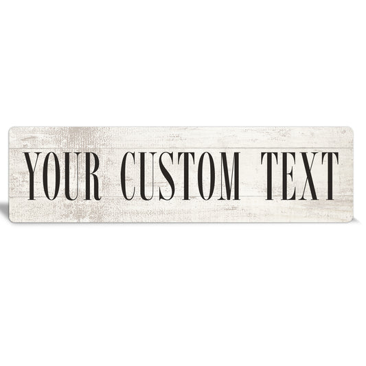 Custom Metal Sign | Faux White Wood - The Sign Shoppe 