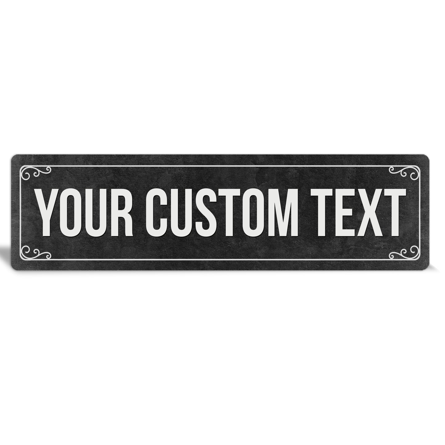 Custom Metal Sign | Black Swirl Border - The Sign Shoppe