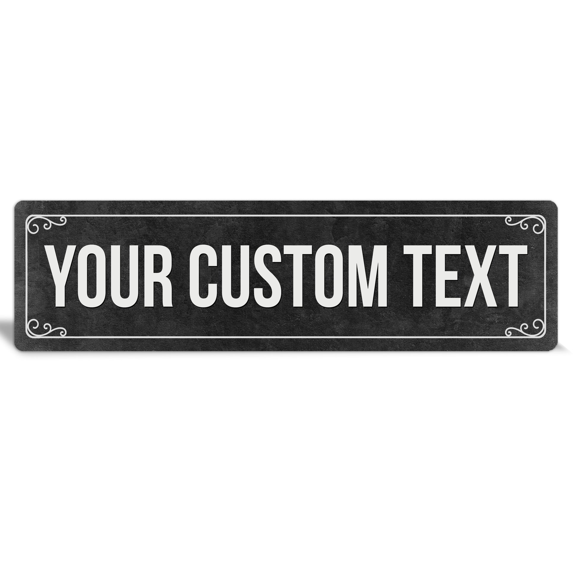 Custom Metal Sign | Black Swirl Border - The Sign Shoppe