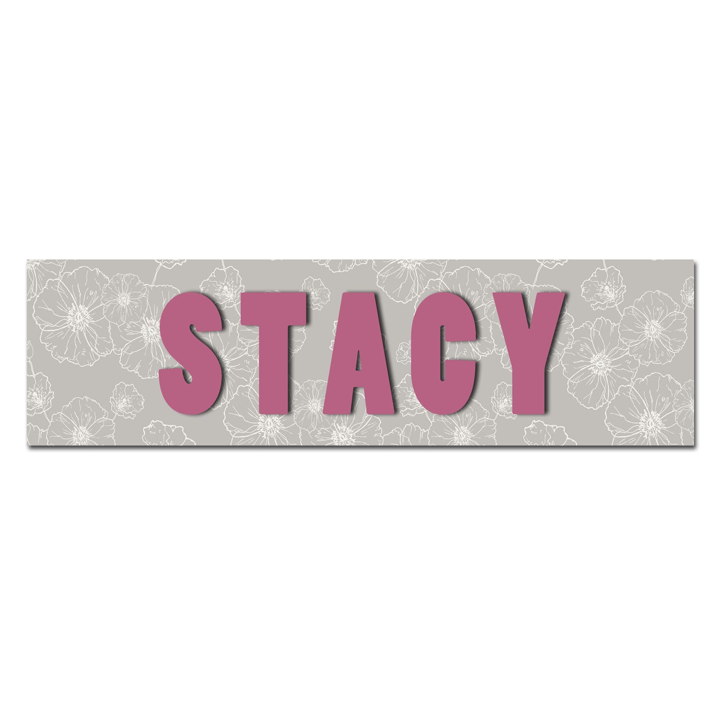 Customizable Kids Name Sign | Neutral Grey Floral (Text Color Change Available) - The Sign Shoppe