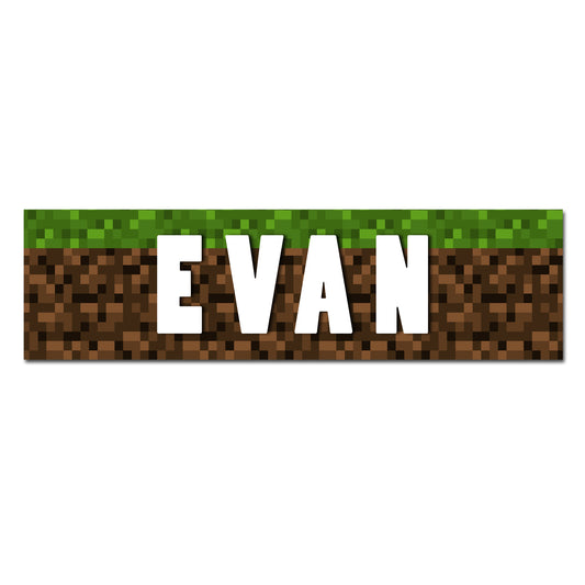 Customizable Kids Name Sign | Minecraft Inspired - The Sign Shoppe 