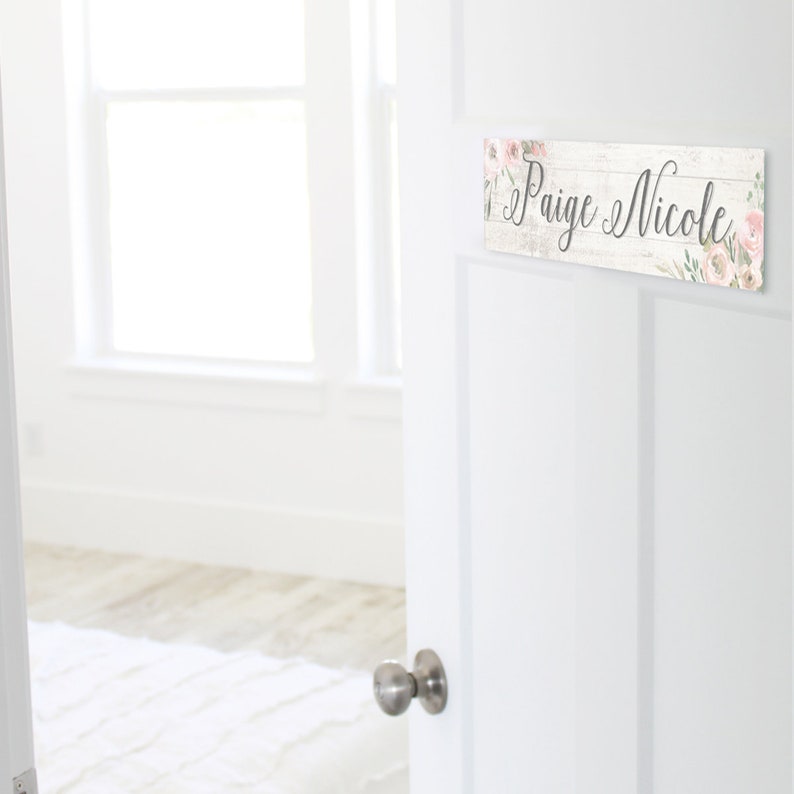 Customizable Kids Name Sign | Pink Floral Corner - The Sign Shoppe