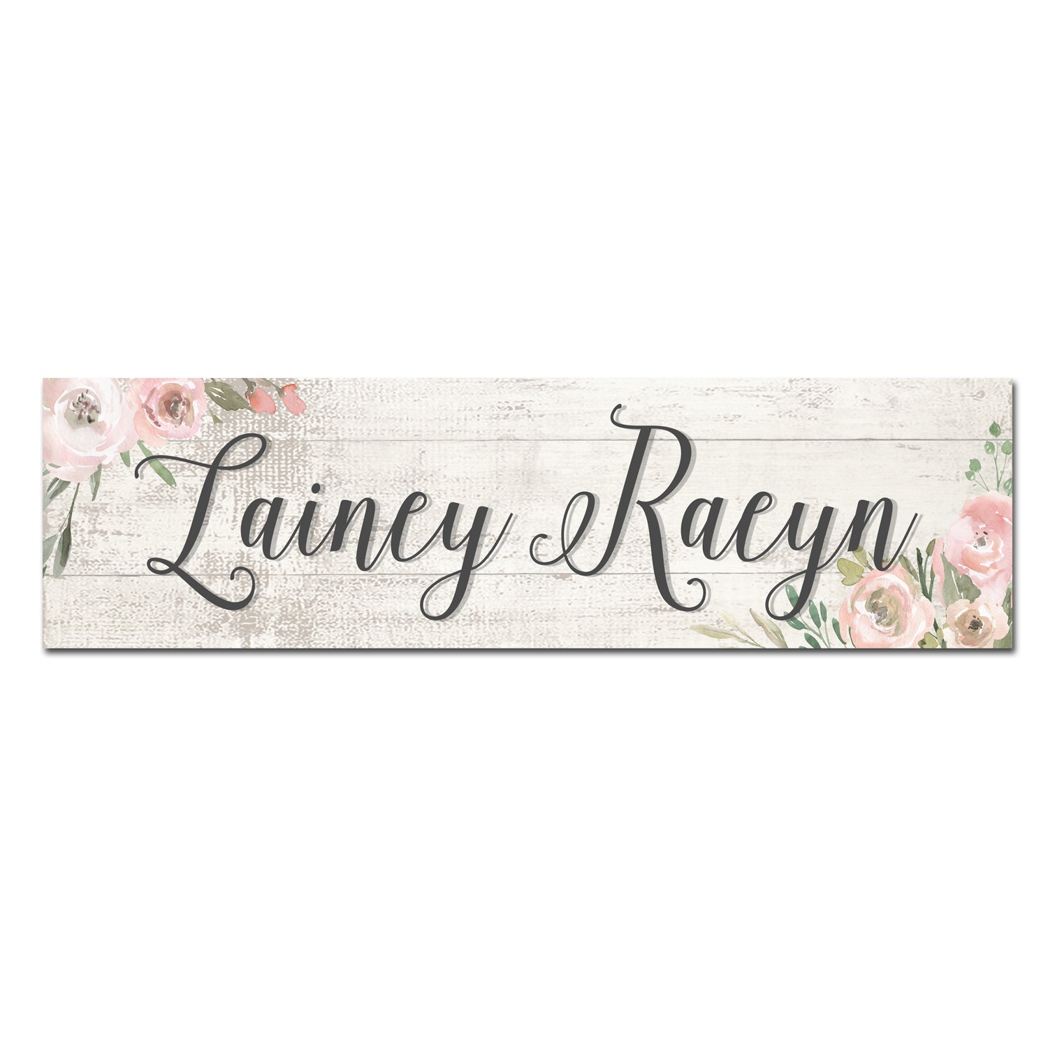 Customizable Kids Name Sign | Pink Floral Corner - The Sign Shoppe