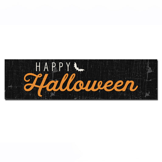 Happy Halloween Orange with Bat - The Sign Shoppe 