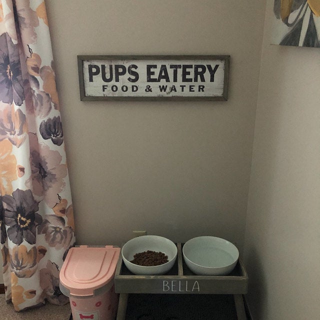Pup's Eatery | Faux White Wood With Edging - The Sign Shoppe