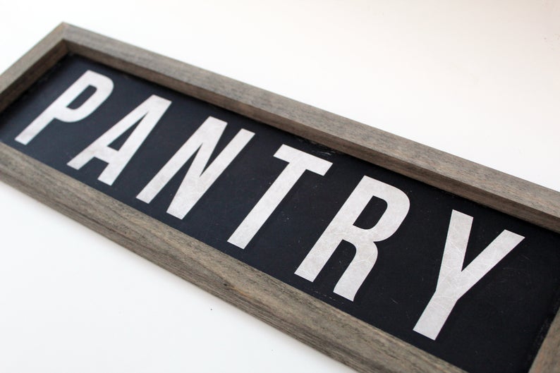 Rustic Black Framed Metal Pantry Sign - The Sign Shoppe