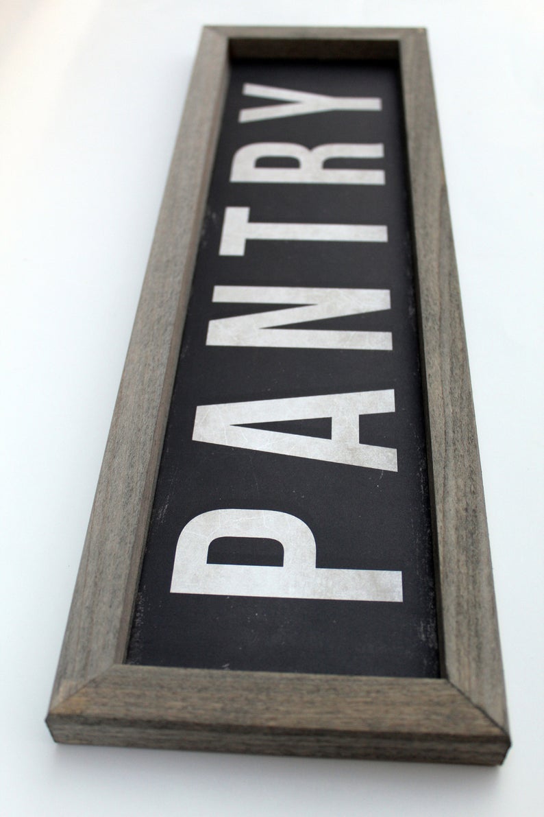 Rustic Black Framed Metal Pantry Sign - The Sign Shoppe