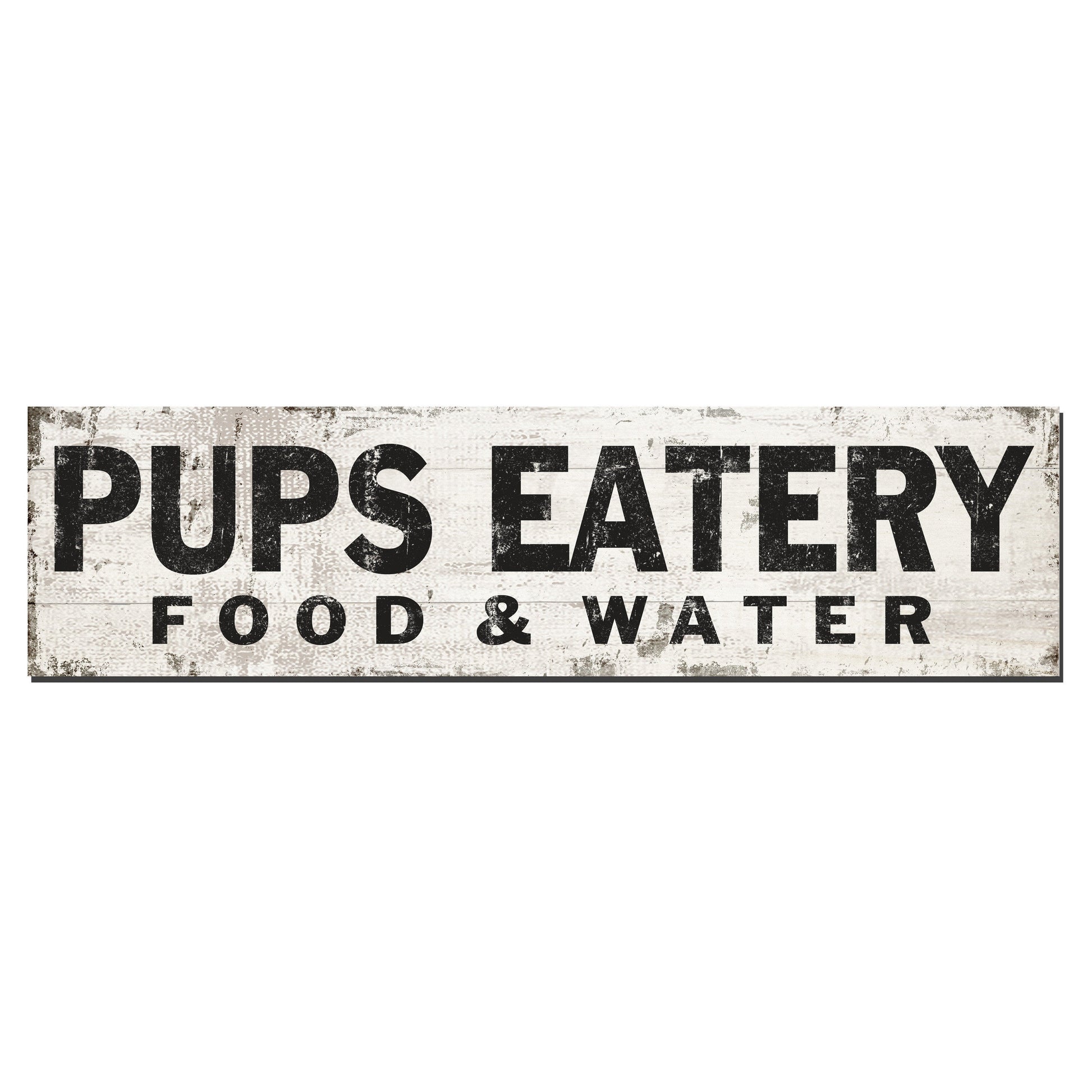 Pup's Eatery | Faux White Wood With Edging - The Sign Shoppe