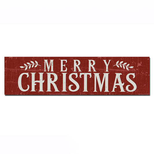 Rustic Red "Merry Christmas" Metal Sign - The Sign Shoppe
