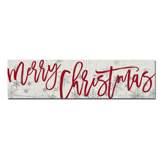 Red Script "Merry Christmas" Snowflake Metal Sign - The Sign Shoppe