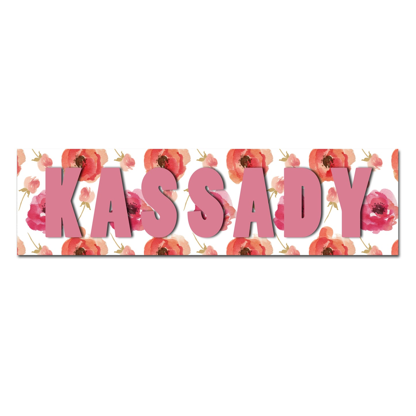 Customizable Kids Name Sign | Pink Coral Floral - The Sign Shoppe