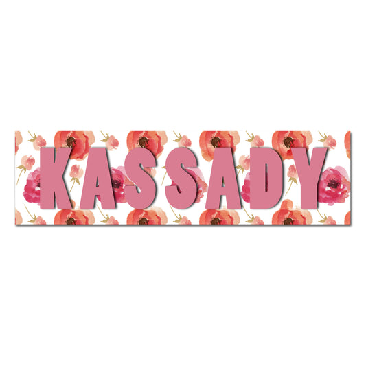 Customizable Kids Name Sign | Pink Coral Floral - The Sign Shoppe