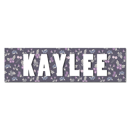 Customizable Kids Name Sign | Dainty Purple Floral - The Sign Shoppe