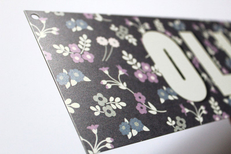 Customizable Kids Name Sign | Dainty Purple Floral - The Sign Shoppe