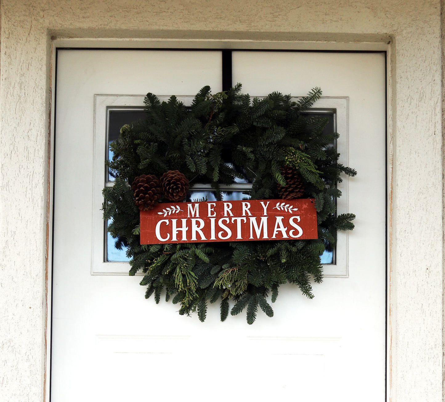 Rustic Red "Merry Christmas" Metal Sign - The Sign Shoppe