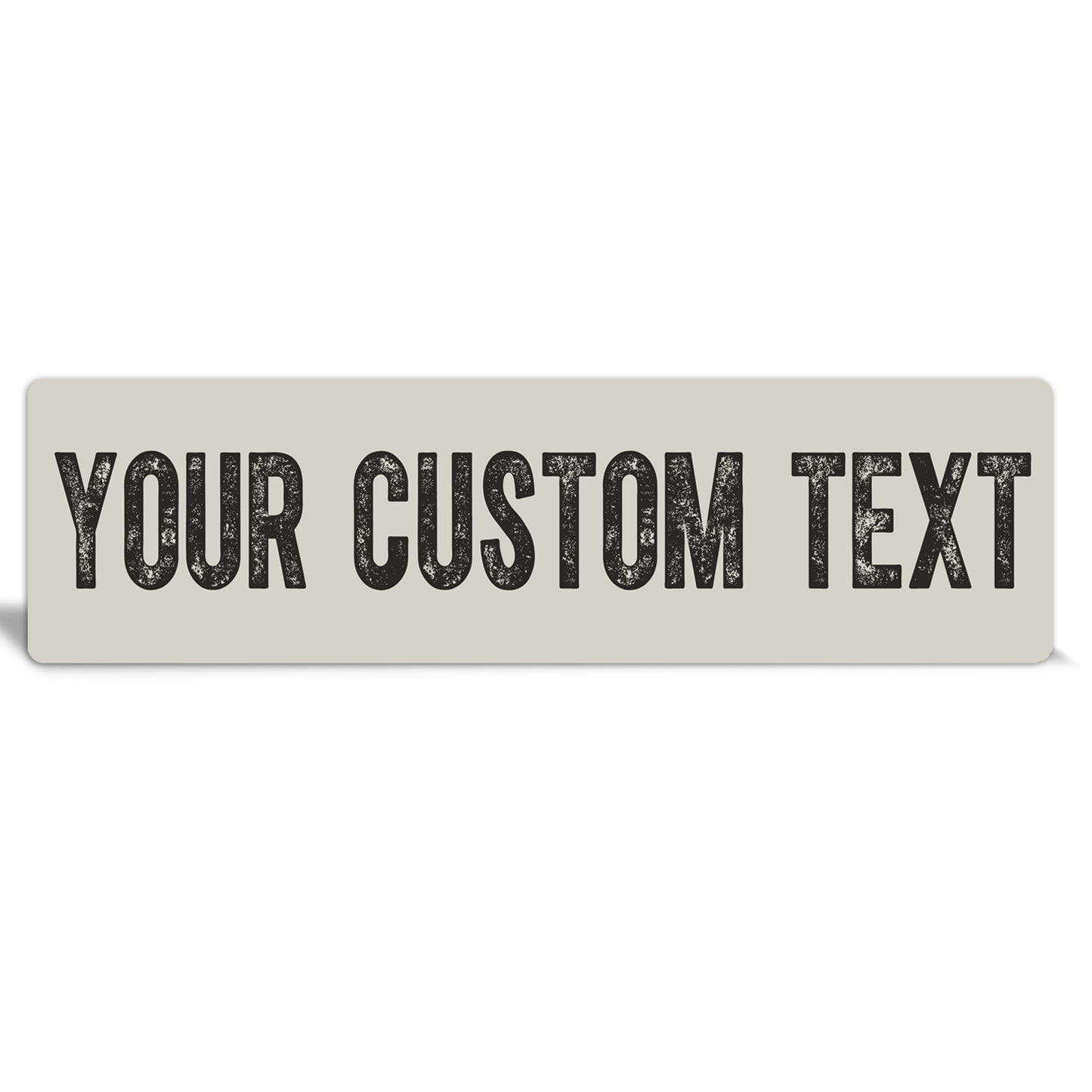Custom Metal Sign | Solid Beige + Black Text - The Sign Shoppe 