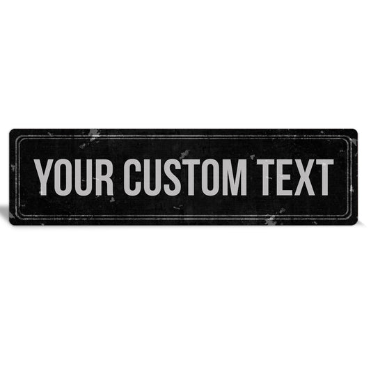 Custom Metal Sign | Black Rustic Double Frame - The Sign Shoppe 