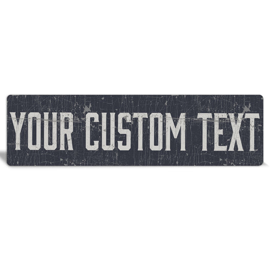 Custom Metal Sign | Grey Crackle - The Sign Shoppe 