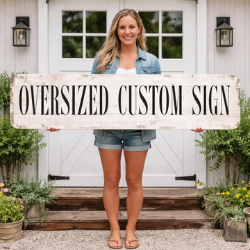 Custom Metal Sign | Faux White Wood With Edging