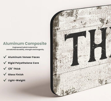 Custom Metal Sign | Faux White Wood With Edging